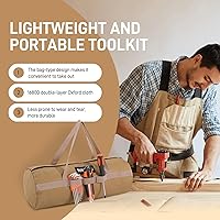 Vista 5 de 18-Inch Tool Bag Organizer (2-Pack)- Heavy-Duty 1680D Oxford Fabric with Reinforced Handles & Large Zipper.Portable Soft Tool Bag for Garage