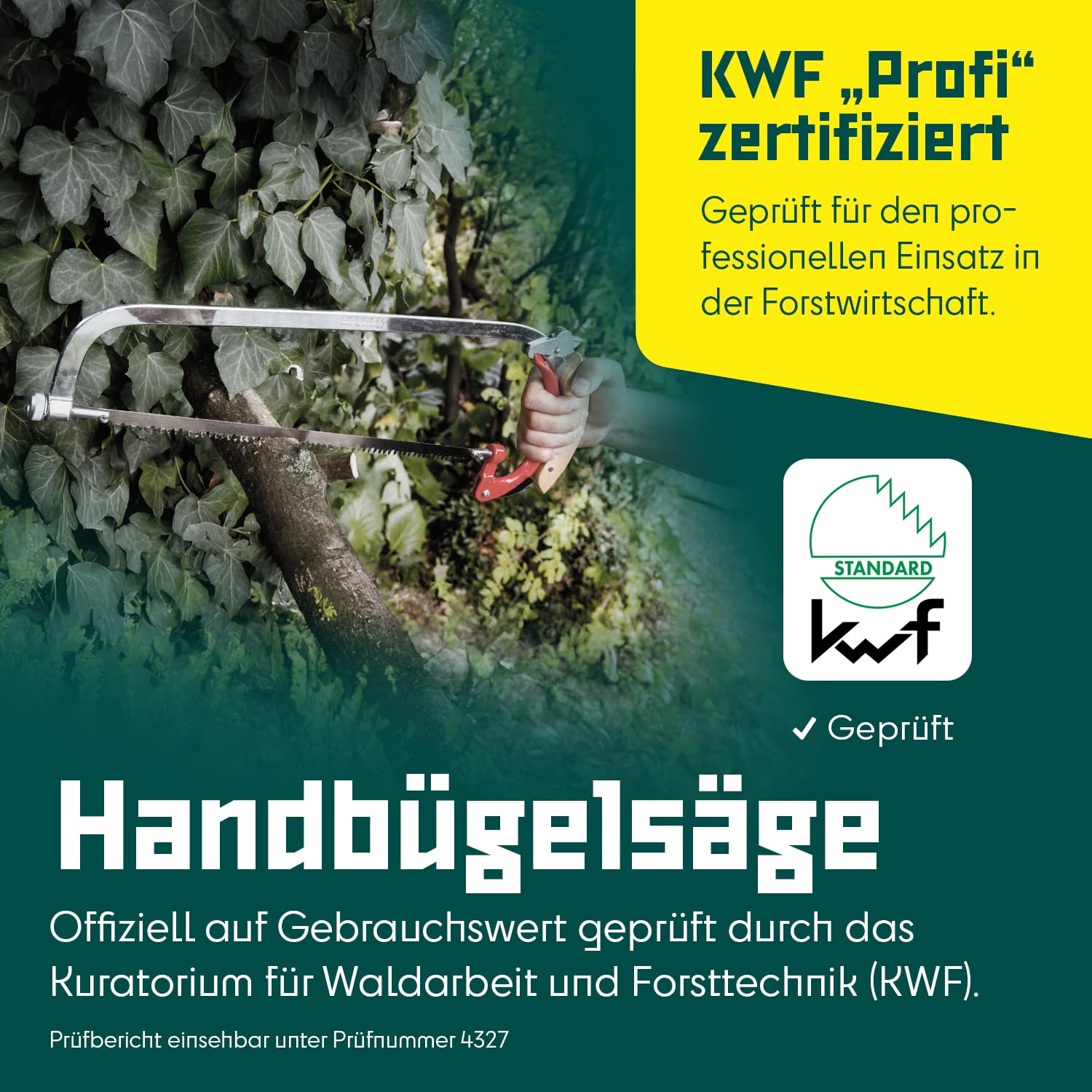 Berger I Bügelsäge 69042 mit Buchenholzgriff und stufenlos drehbarem Sägeblatt I Länge 35 cm I mit Schnellspannung I Baumsäge Handsäge I Astsäge I Made in Germany