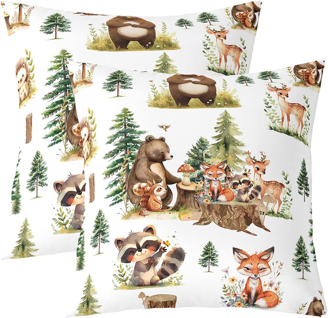 Erosebridal Animals Throw Pillow Covers Farmhouse Cushion Covers 24X24 Set of 2,Retro Airplane Cushion Cases Rustic Farm Animal Decorative Pillowcases