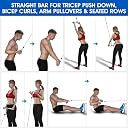ABS SPORTS Cable Machine Attachment, Row Handles, Tricep Rope, Straight Bar, V Bar, LAT Pulldown Accessories Load 250KG for Home Gym (E.Tricep Handle) gallery image