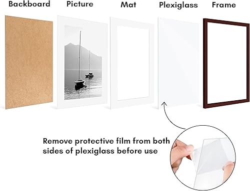 Vista 579 de Americanflat Portarretratos de 8 x 12 pulgadas con plexiglás pulido, juego de 2 portarretratos de 6 x 8 pulgadas con paspartú o para fotos de 8 x 12