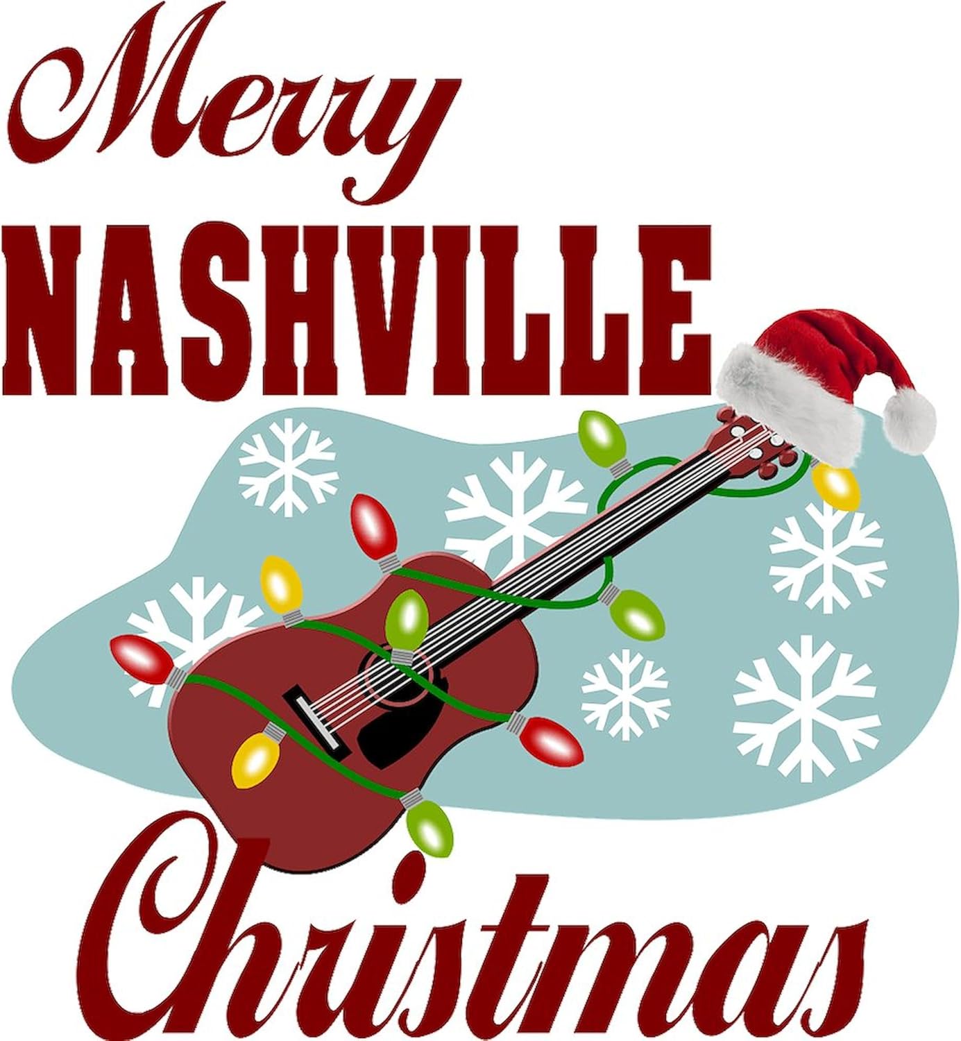 CafePress Merry Nashville Christmas 02 Pajamas Women's Novelty Cotton Pajama Set, Comfortable PJ Sleepwear