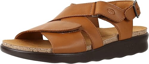 SAS Huggy Sandalias de plataforma para mujer, parte superior de cuero con correas cruzadas, sandalias casuales acogedoras y cómodas, Mujer US