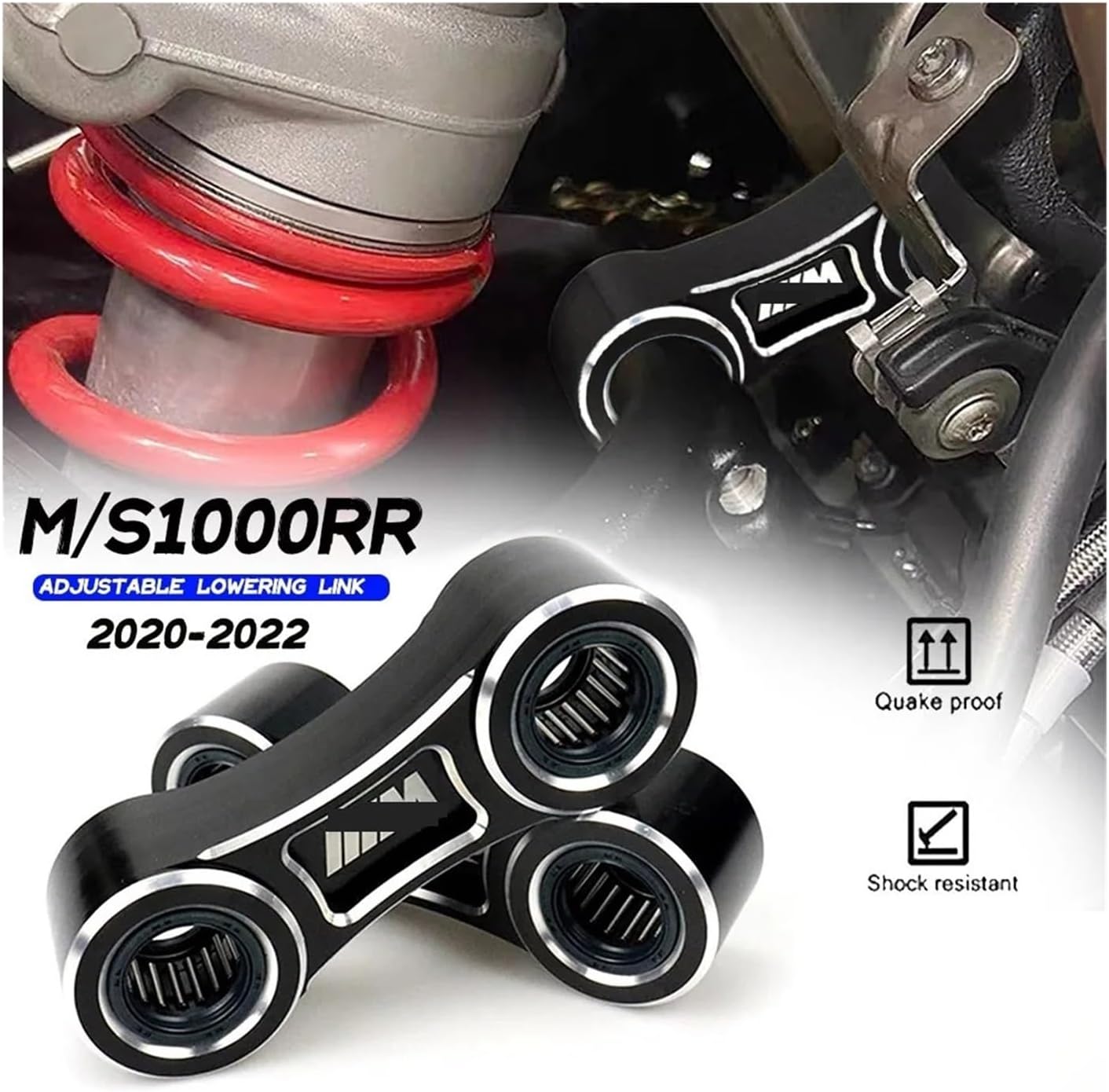 S1000 RR Motorcycle Accessories Lowering Links Compatible With S1000RR 2019-2023 K67 Bone Body Lowered Lowering Seat Link Kit(Black)