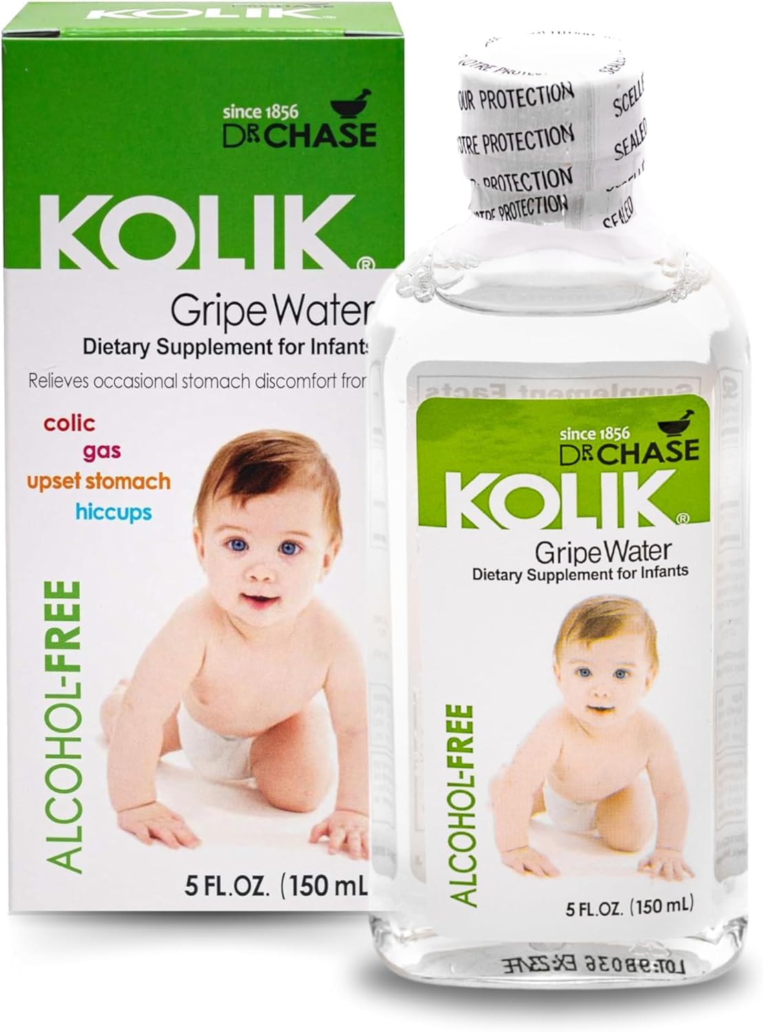 Non Toxic Alcohol-free gripe water for baby colic relief.