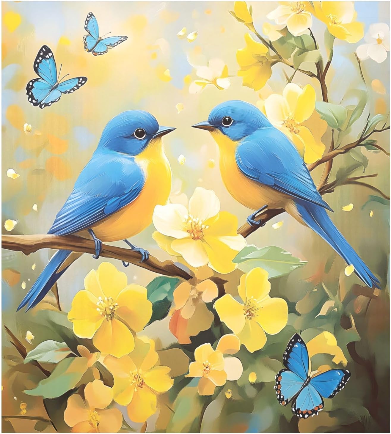 Dishwasher Magnet Cover Large Magnetic Stickers Two Blue Birds Front Dishwasher Cover for Home Kitchen Refrigerator Decorative Lid