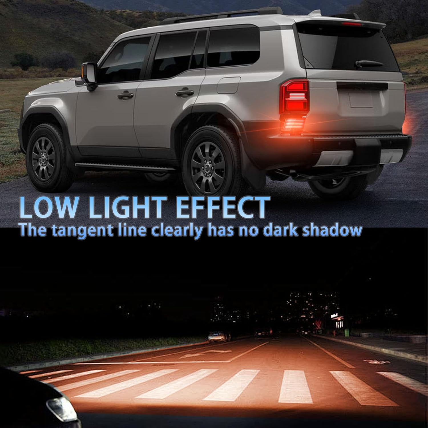 LED Rear Bumper Reflectors Light Fog Brake Tail Lamps Compatible with Toyota Land Cruiser 2024 2025 First Edition & Base & 1958, Prado 250 LC250 J250 Replace OEM Stock Reflector Trim