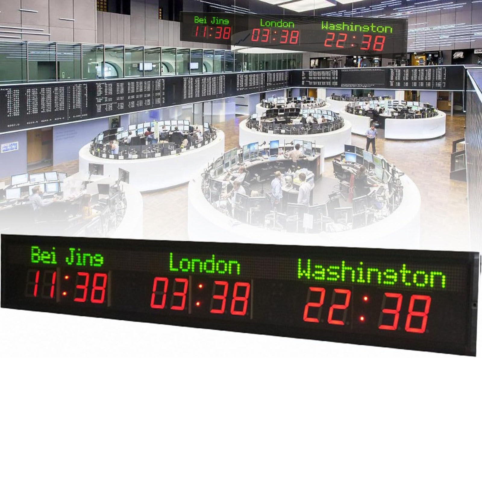 ylpddmm 3/4/5/6 Time Zone Wall Mounted City Time Zone World Clock 3time