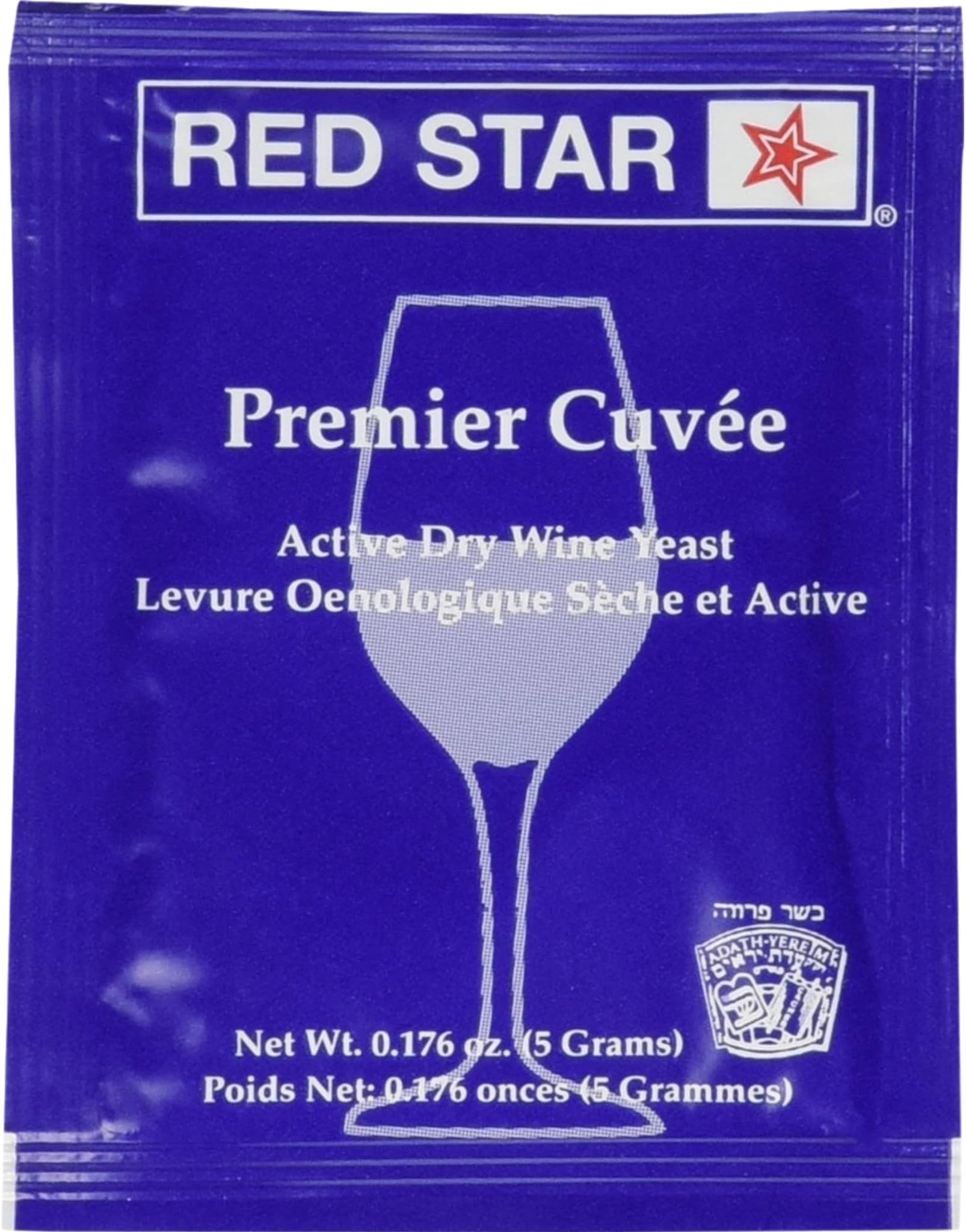 Red Star Premier Cuvee Wine Yeast (5 Pack) - Great for Making Wine Cider Mead Kombucha at Home - 5 g Sachets - Saccharomyces cerevisiae - Sold by CAPYBARA Distributors Inc.