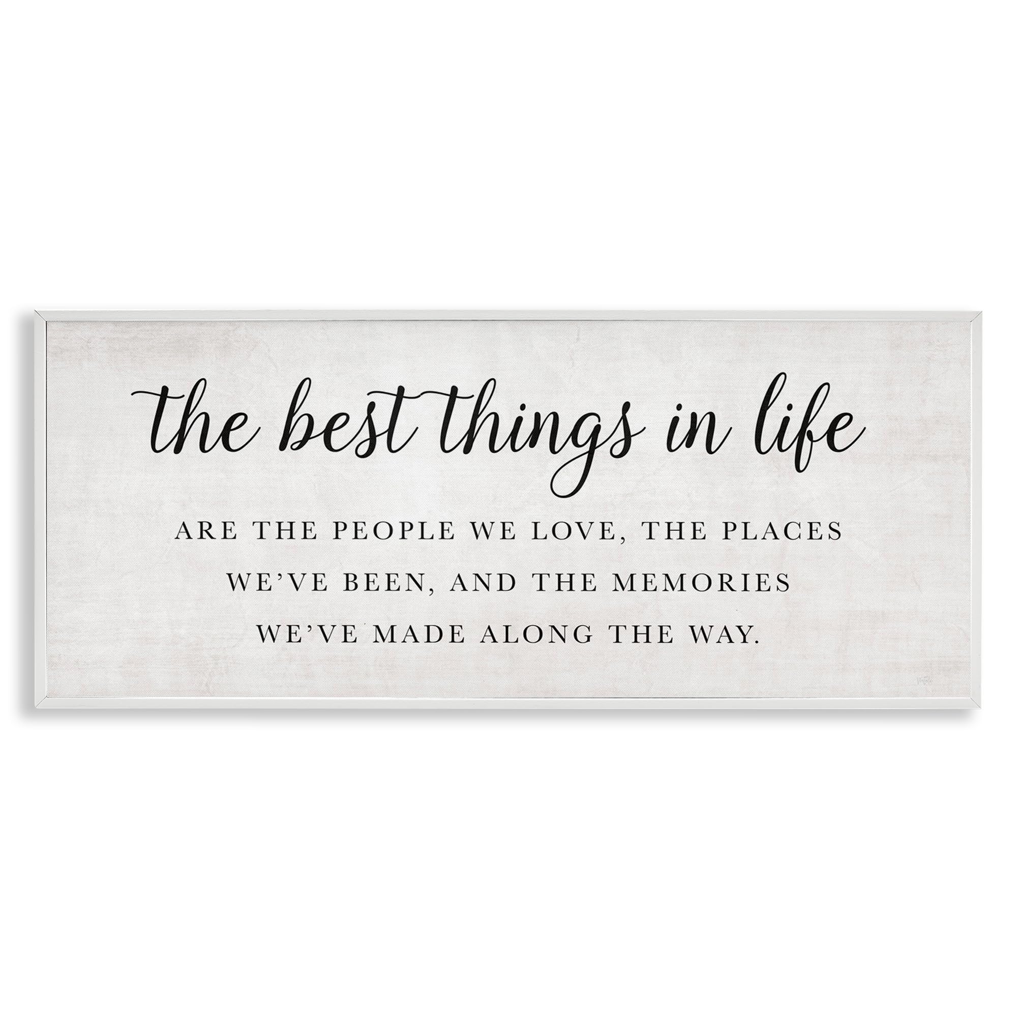 Stupell Industries Coastal White (Textured) 'Best Things In Life Uplifting'| Framed Giclee Art