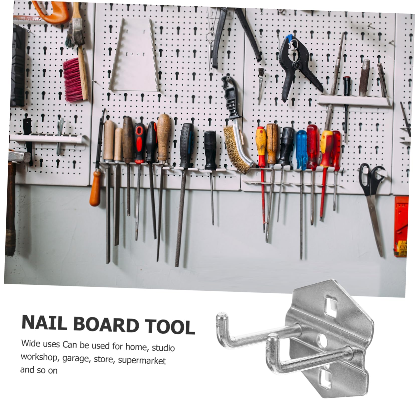 CANIGHT Space-Saving Tool Storage Hooks 5pcs Metal Pegboard Hooks for Garage Home