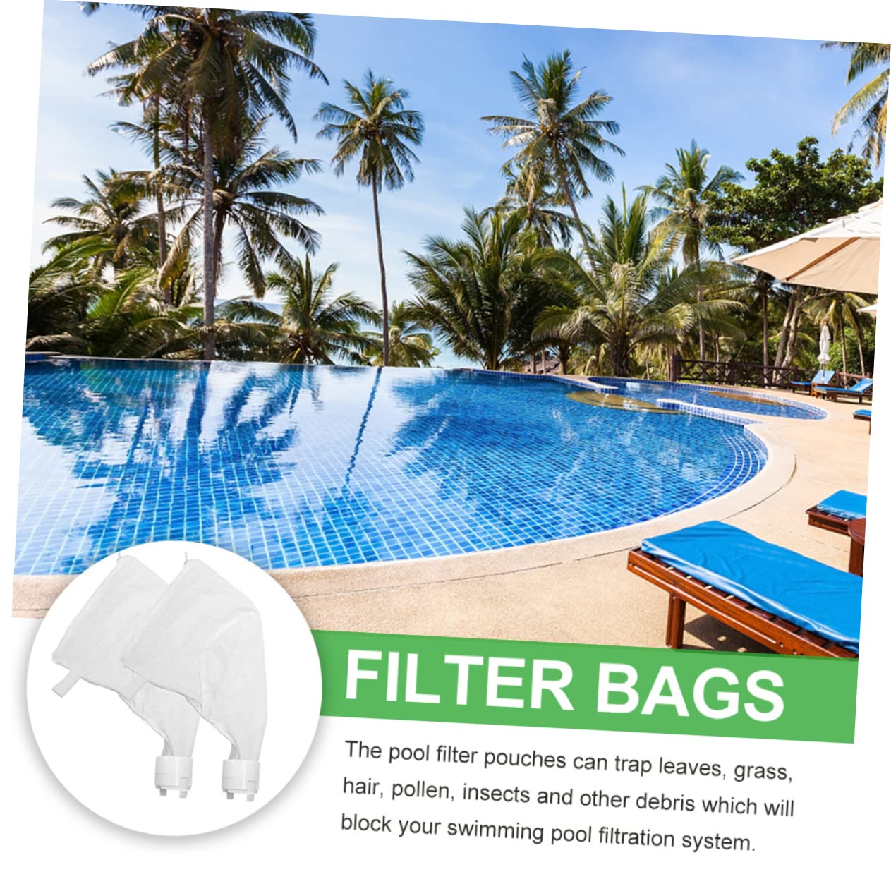 Toddmomy 4 Piezas Bolsa Piscina Protectores de Calcetines para Skimmer de Piscina Bolsa de Repuesto con Cremallera para 360 Bolsas de Basura de Piscina Red de Limpieza de Piscinas