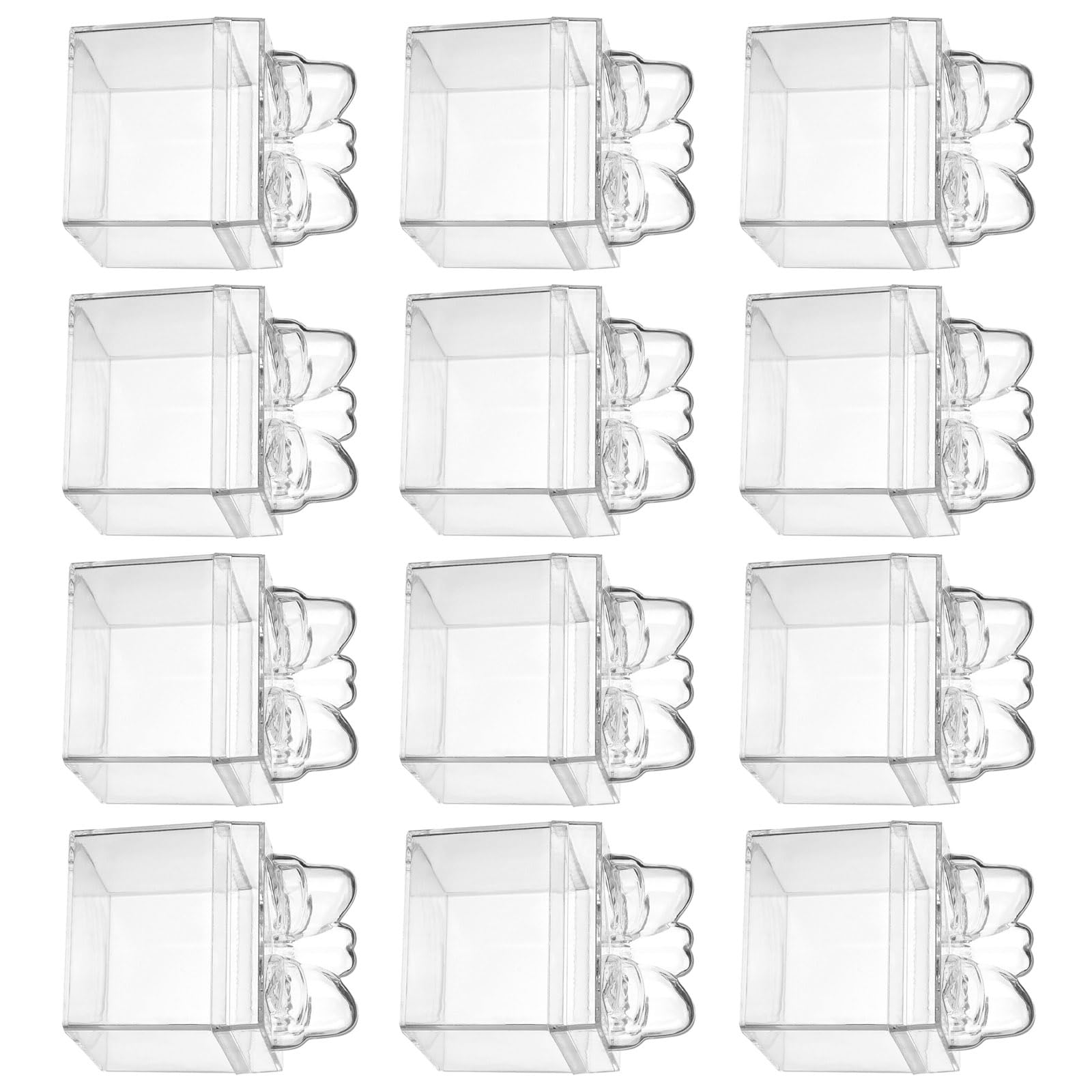 OSNIYAW 12Pcs Decorative Bowknot Candy Box Clear Acrylic Party Treat Container for Sweets Chocolate Jewelry Craft Organization Acrylic Candy Holders