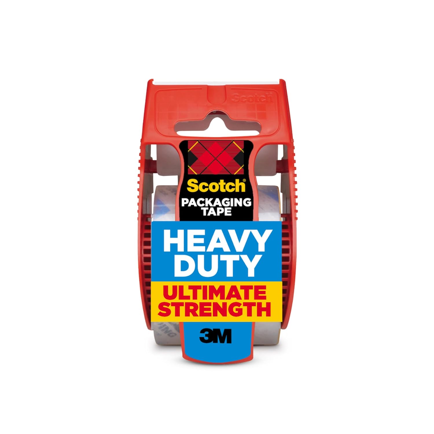 Scotch Heavy Duty Packing Tape with Dispenser - 1.88" x 27.7 yd Clear Shipping Tape for Boxes, Industrial Strength Adhesive