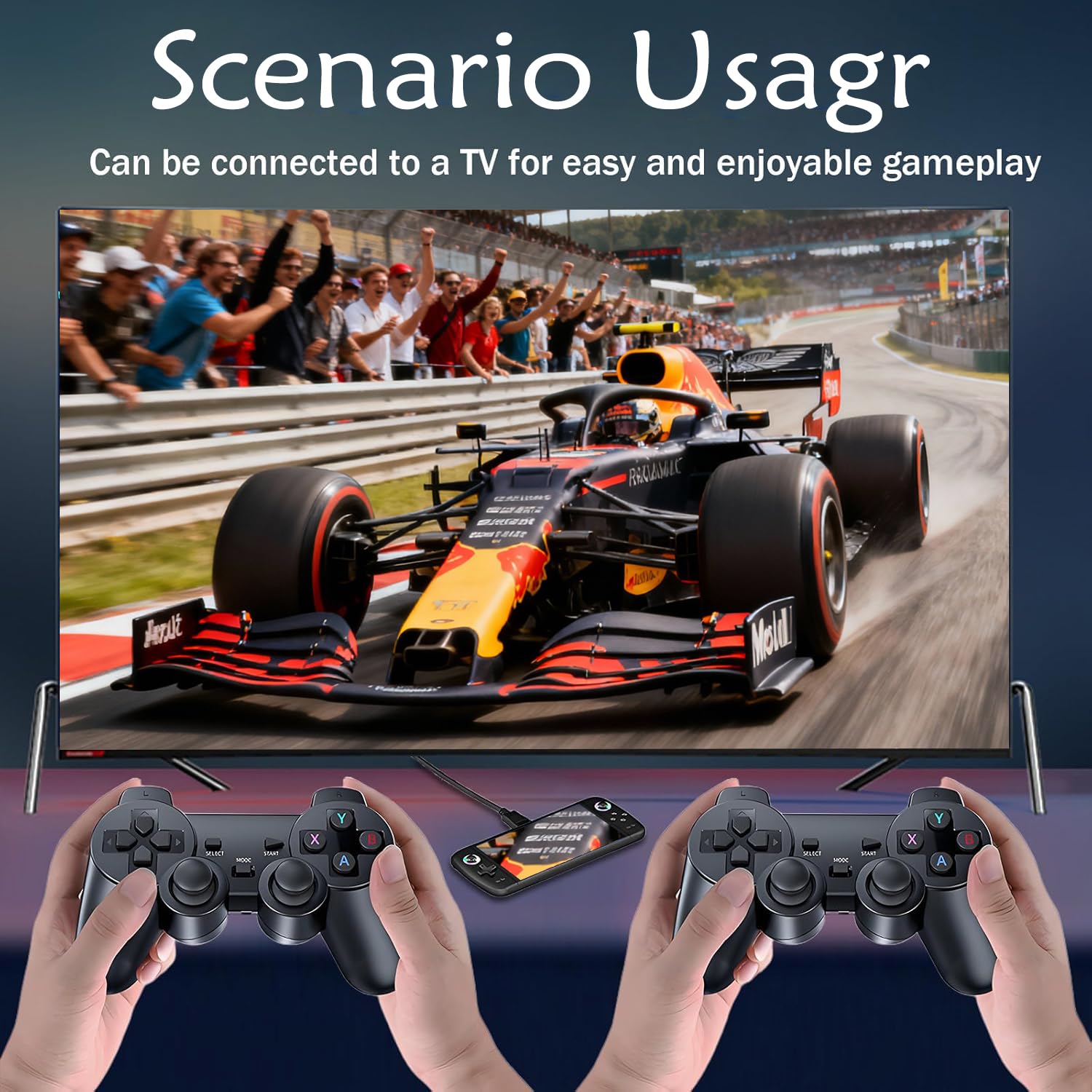 Nuova console di gioco portatile M27, 128 GB di memoria interna con 30.000 giochi, sistema Linux, schermo IPS da 7 pollici, console portatile mini arcade tascabile, uscita HD (nero, 128 g)