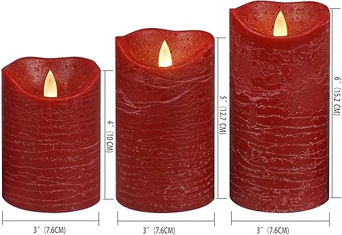 Miniatura 6 de Juego de 3 velas sin llama parpadeantes (3 pulgadas de profundidad x 4 pulgadas de alto, 5 pulgadas de alto, 6 pulgadas), velas LED de cera real con