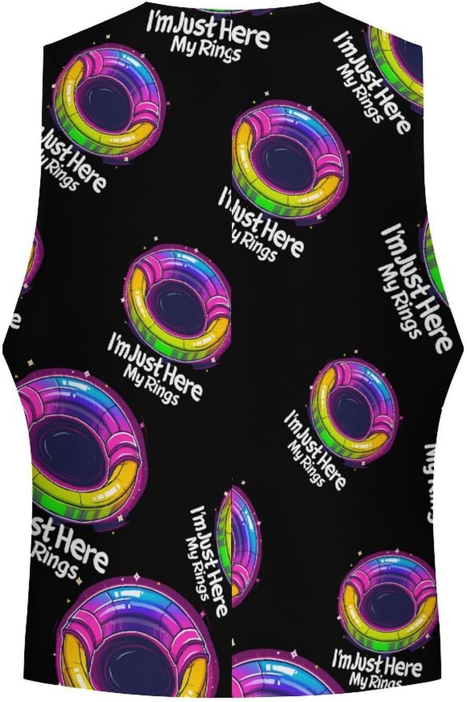 I'm Just Here to Close My Rings Rainbow Men's Suit Vest Formal Vests Casual Dress Fit Waistcoat Casual Tuxedo for Business