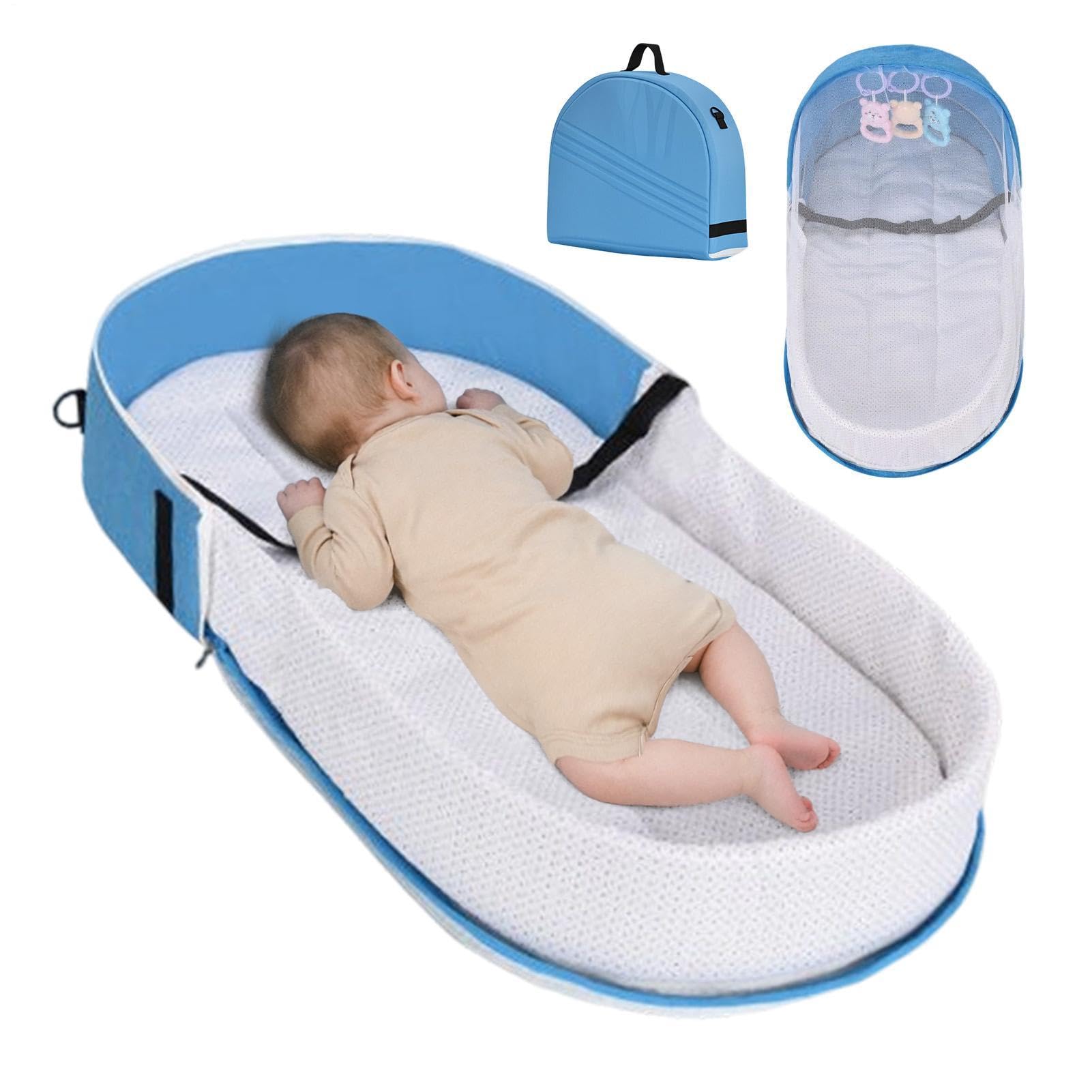 YRTUOP Portable Kid Bed Lightweight Sleeping Crib with Fly Net