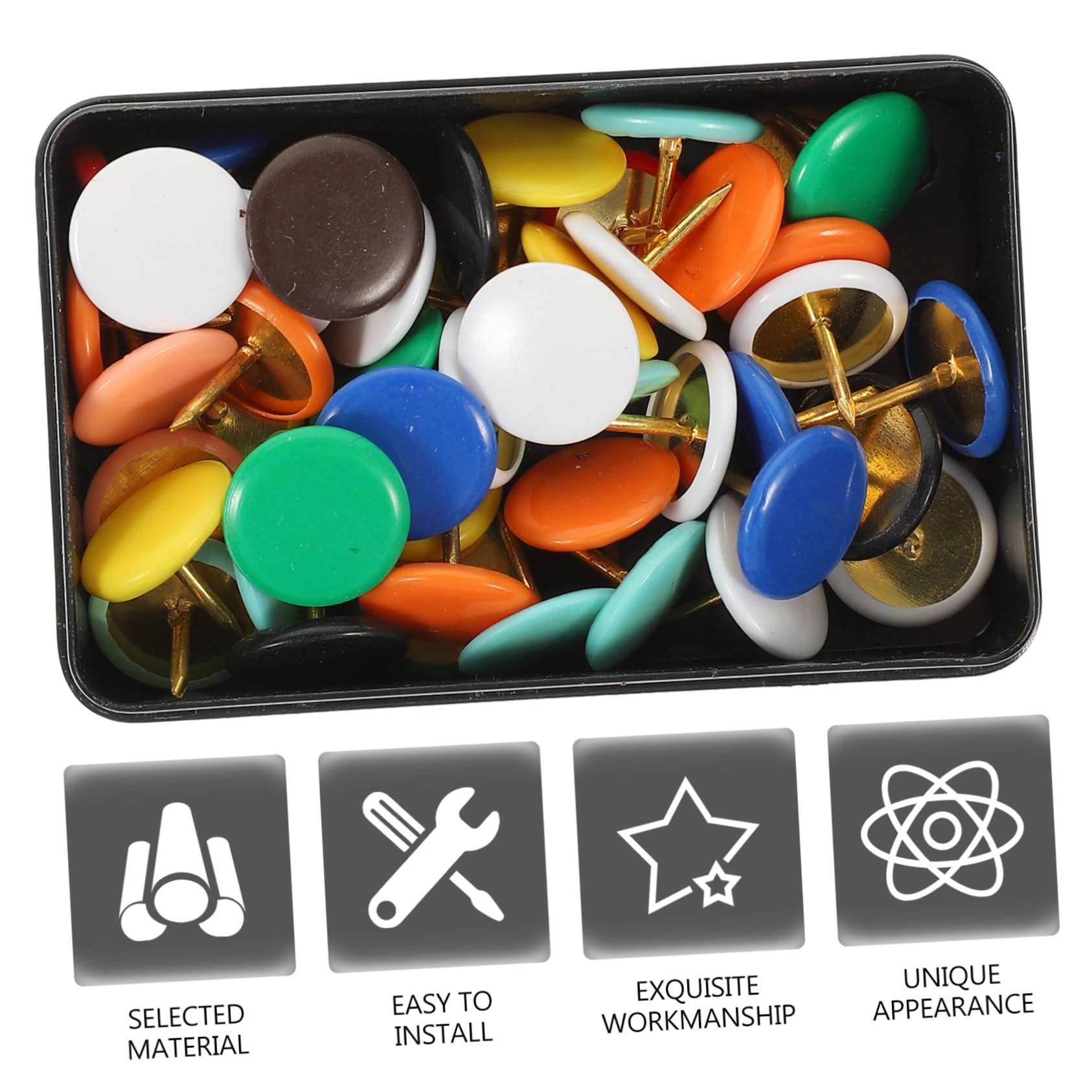 SHINEOFI 500piezas Chinchetas Coloridas Redondas para Oficina y Escuela De Pushpins Prácticos para Tableros De Anuncios Decoración y De Mensajes