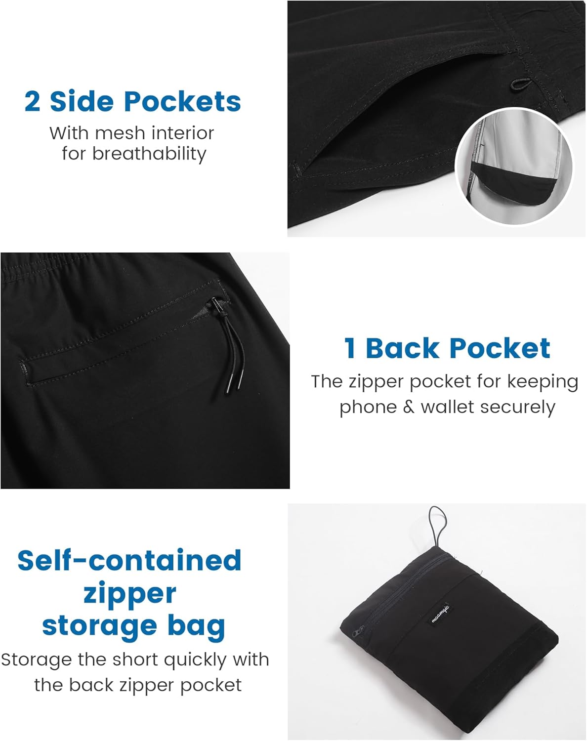 maamgic Workout Shorts for Men 5 Inch Gym Running Shorts Mens Stretch Quick Dry Athletic Shorts with Pockets - Image 3