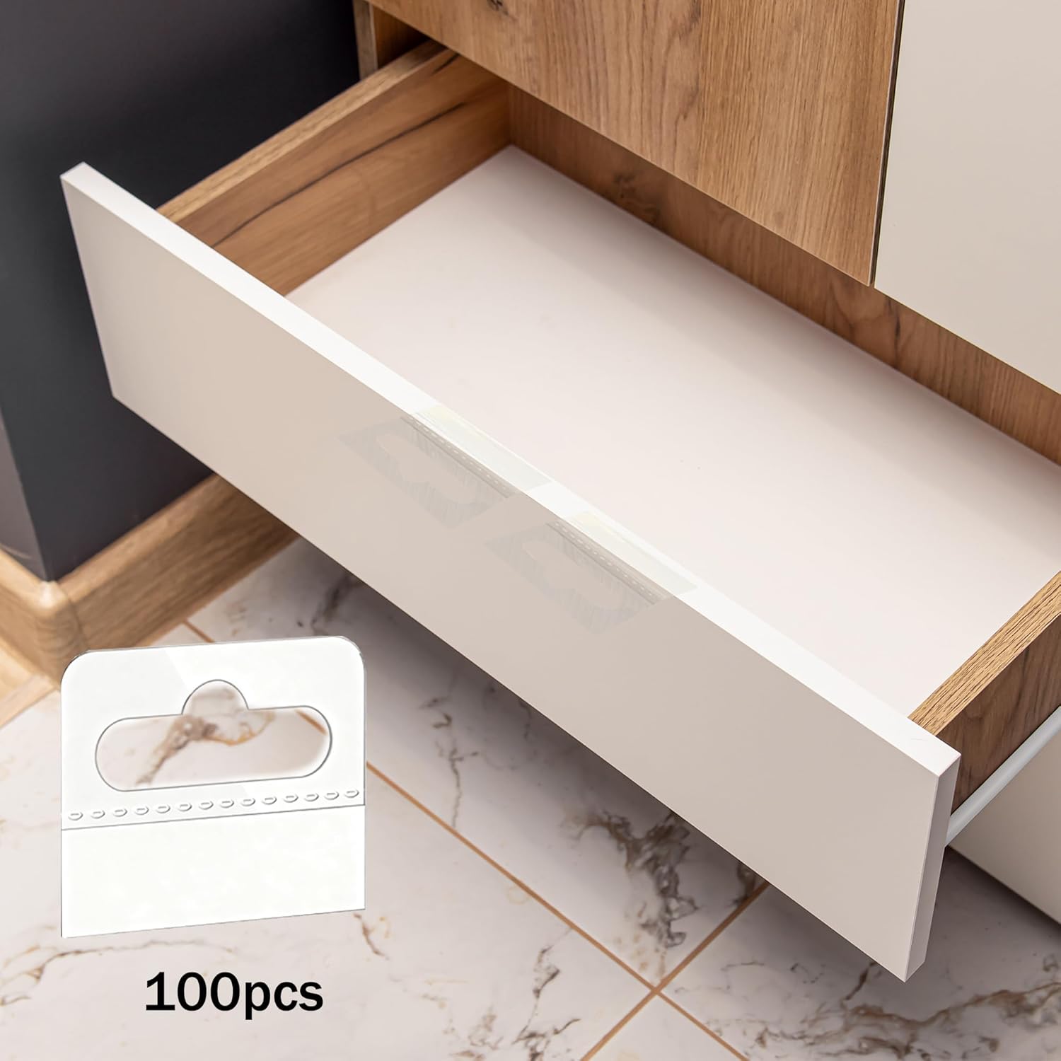 Edge Pull Handles for Cabinets - Adhesive No Drilling Required Edge Finger Hidden Pulls for Cabinets and Drawers Transparent - Image 6