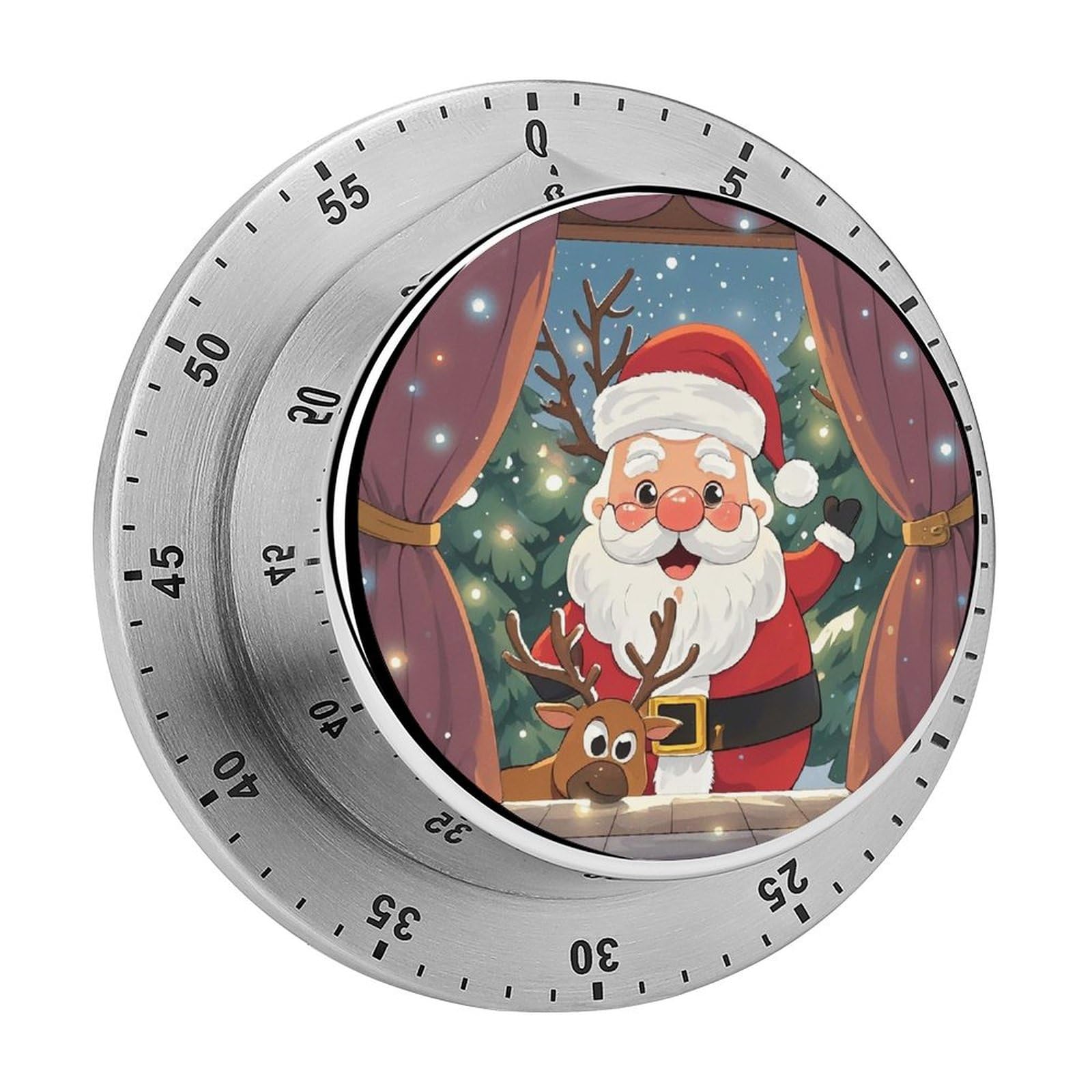 Reindeer Peeping Printed Waterproof Christmas Timer with Loud Alarm Outdoor Timer for Cooking Exercise Baking
