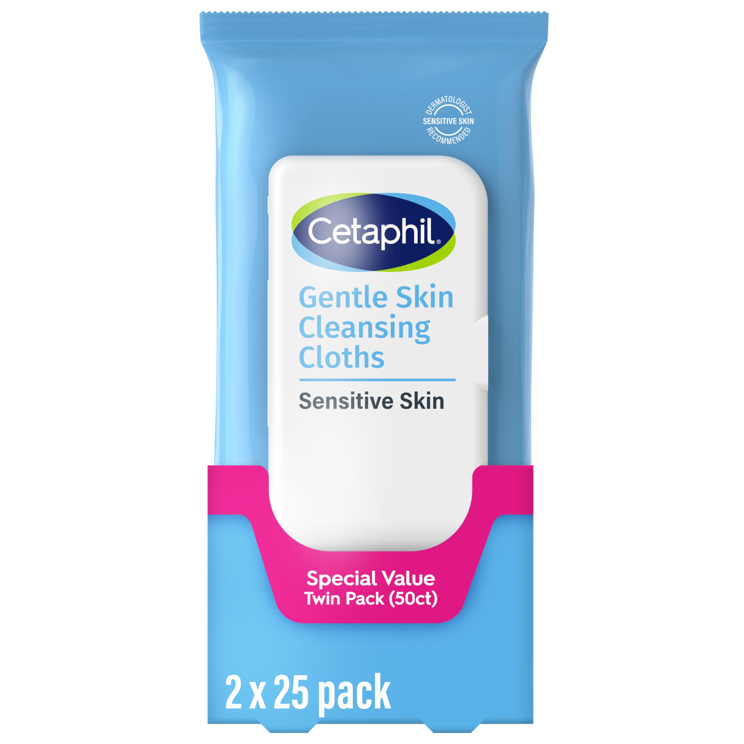 Cetaphil Gentle Skin Cleansing Cloths, 50 ct
