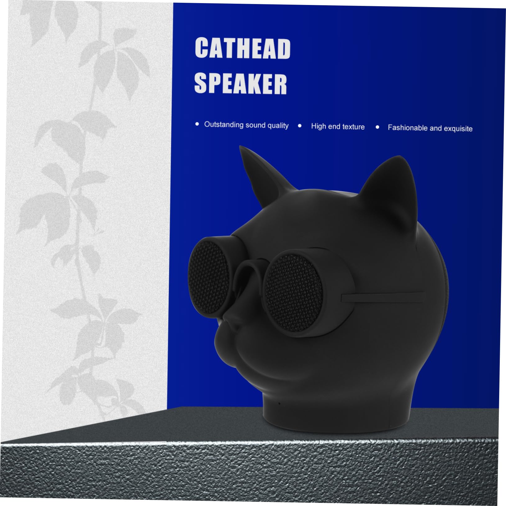 Mini-enceinte Portable Tête de Chat sans Fil 1500 Mah Plastique Noir