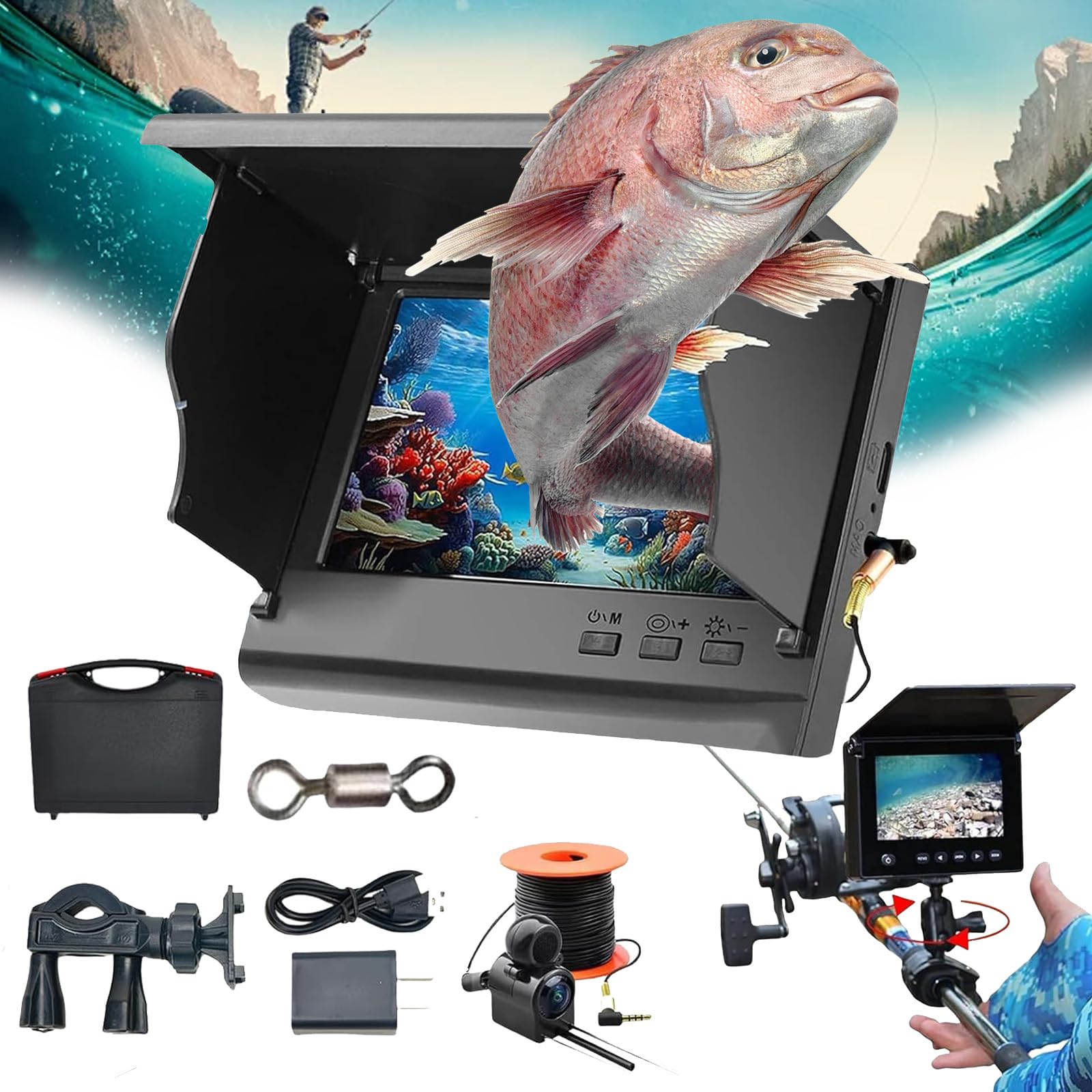 Collitt 2025 Upgraded Underwater Fishing Camera with 4.3/5Inch 220° IPS Wide Angle Display