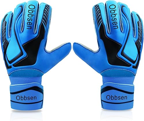 Miniatura 9 de Guantes de portero de fútbol con lomo de dedo, guantes de portero de fútbol para niños, jóvenes y adultos, agarre fuerte, antideslizante, palma de