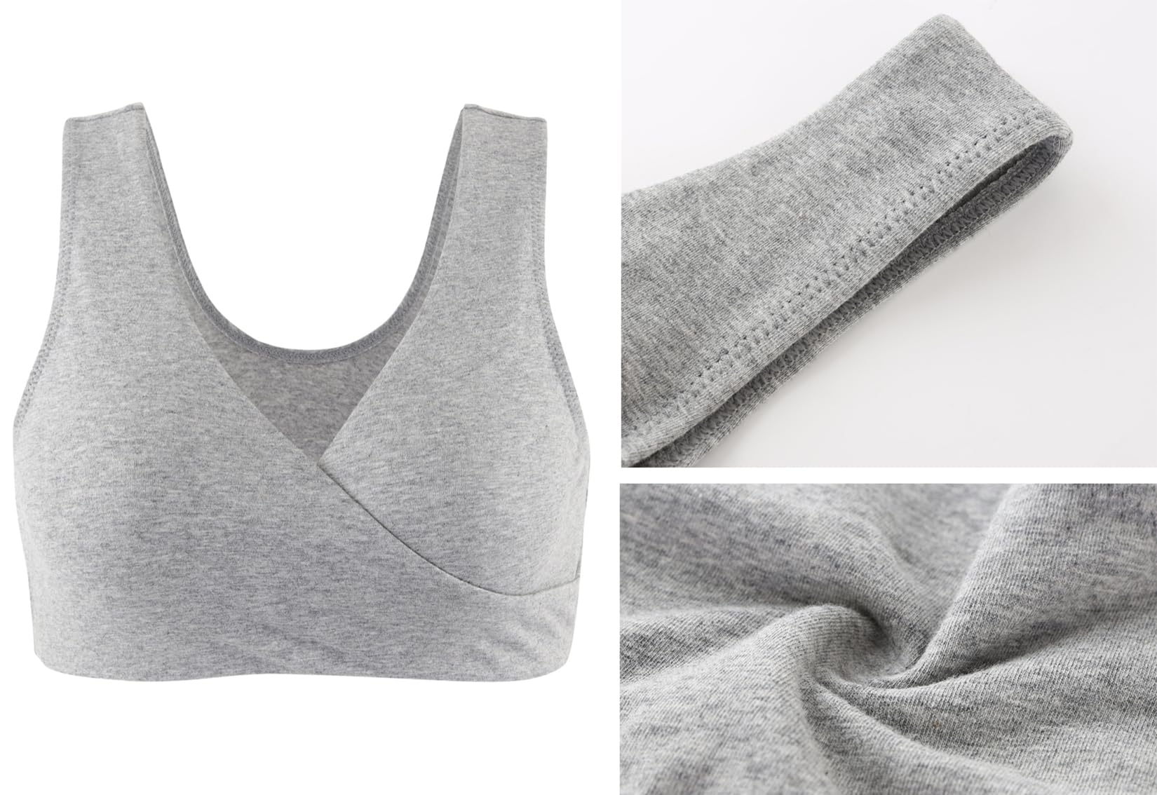 Soutien-gorge d'allaitement de maternité – Soutien-gorge de sommeil en coton doux pour la grossesse et l'allaitement | Design confortable sans armatures