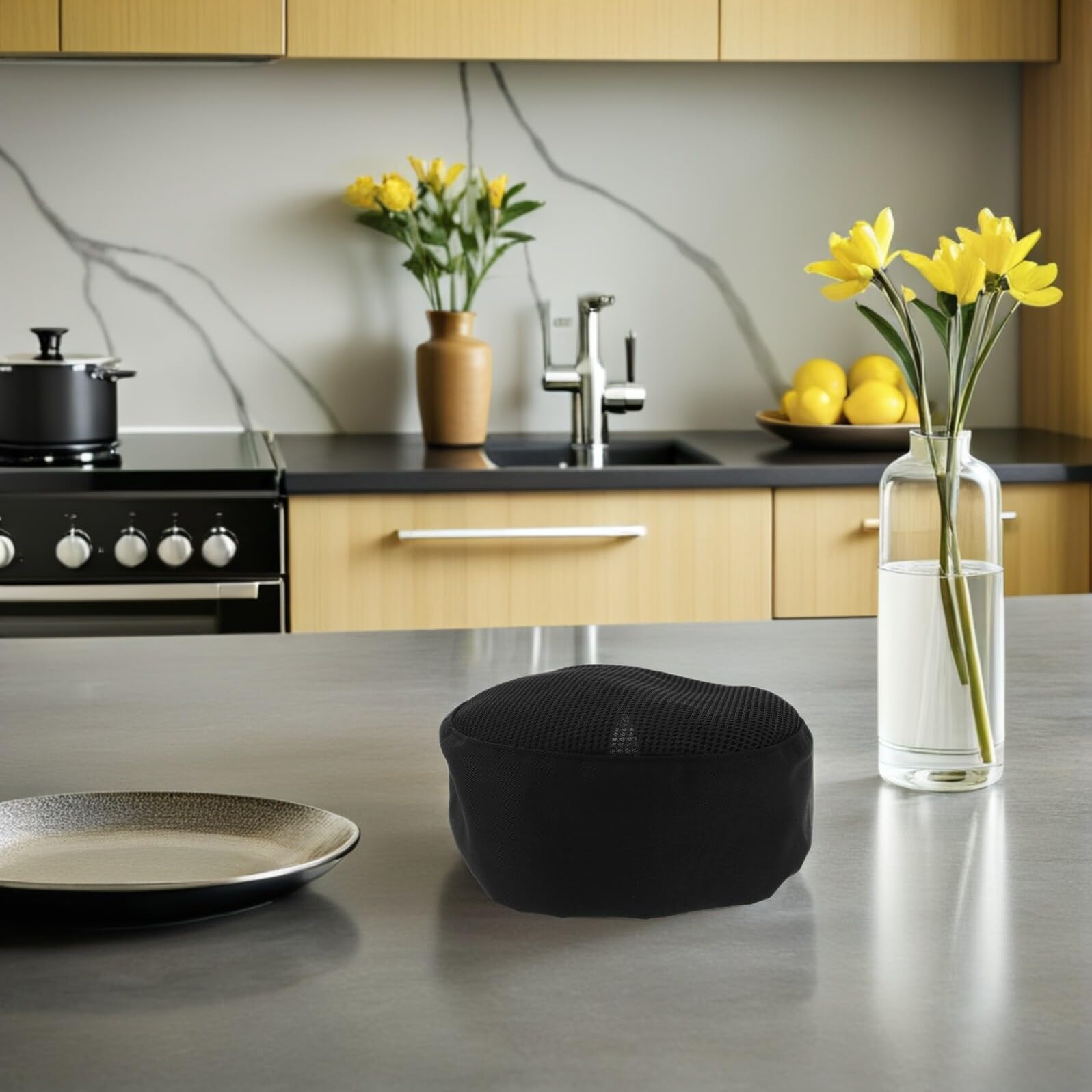 Hohopeti 4 Piezas Gorro de Chef Ajustable de Malla Transpirable para Cocina Gorros Unisex para y Cocineros Tapas de Poliéster y Algodón para Servicio de Alimentos Restaurantes y Hogar
