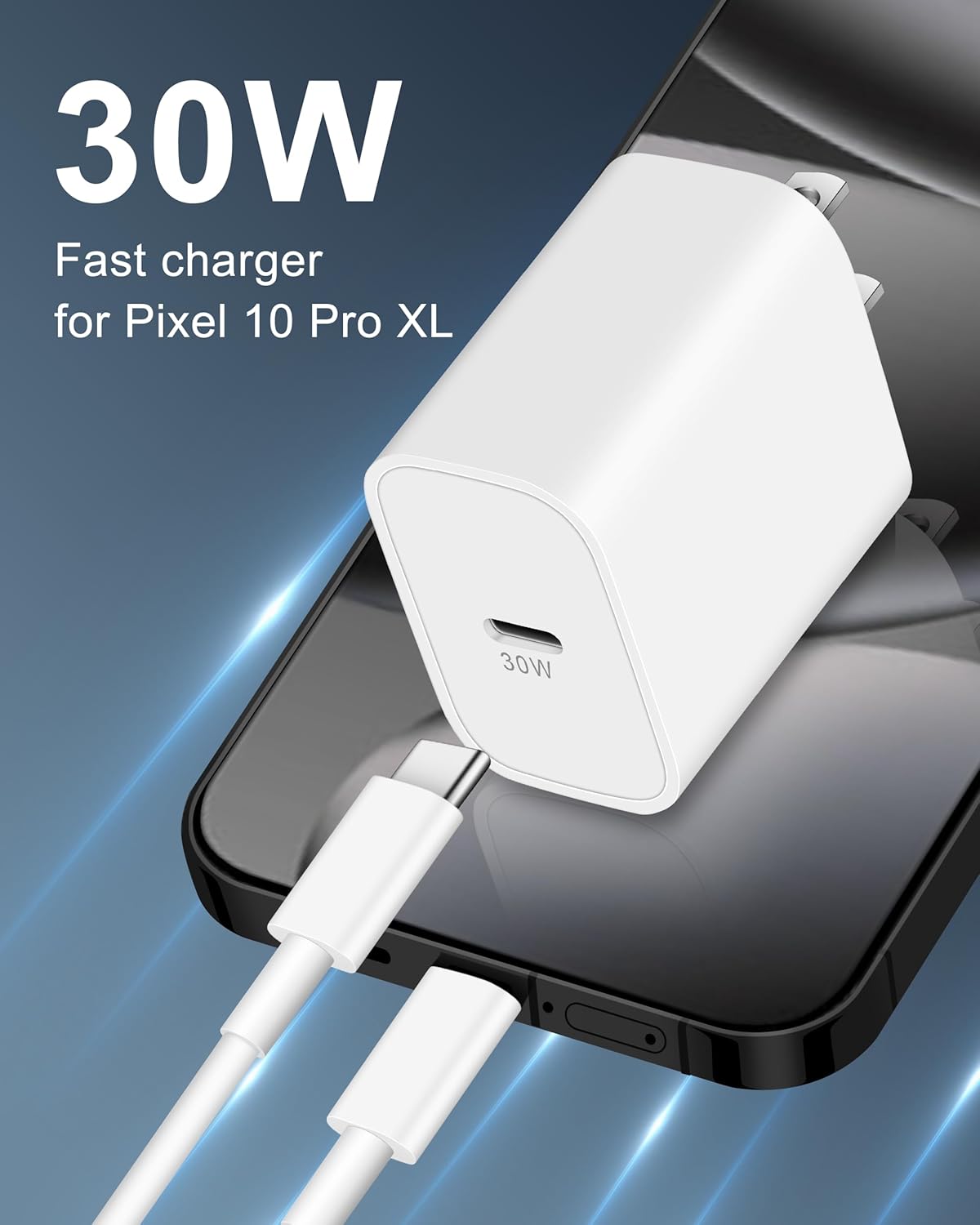 Pixel Fast Charger, 2-Pack 30W USB C Wall Charger Fast Charging Block with 6FT USB-C Cable Cord for Google Pixel 10/10 Pro/10 Pro XL/10 Pro Fold/9/9a/9 Pro XL/8/8a/8 Pro/7/7a/7 Pro/6/5/4/3 XL, Tablet - Image 2