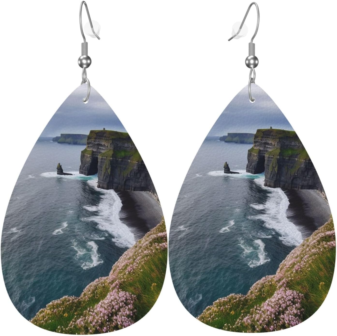 Leather Earrings for Women Teardrop Earring Dangle Drop Jewelry Accessories