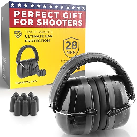 TradeSmart High-Performance Earmuffs for Shooting Range & Shooting Eye Protection Glasses + Firearm Confidence Course