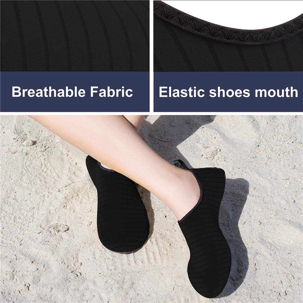 Zapatos deportivos acuáticos para mujeres y hombres, traje de buceo antideslizante, para natación, playa, calcetines acuáticos 36, color negro, talla 36