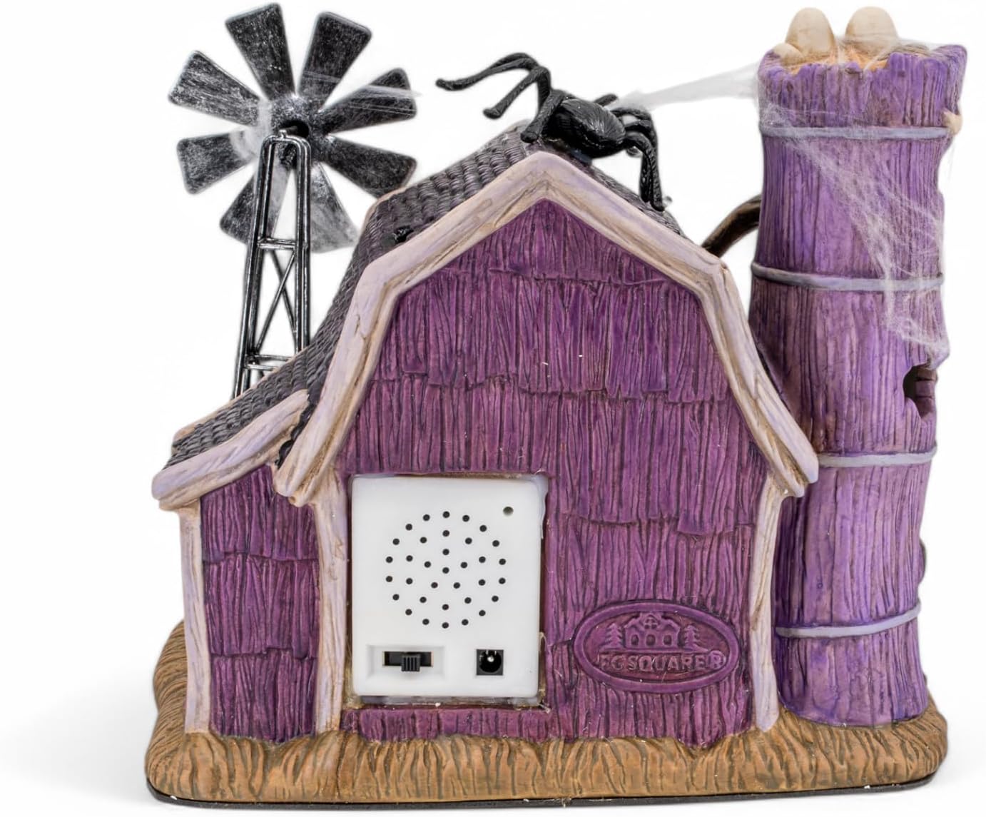 The Webbed Barn Porcelain Halloween Village with LED Lights and Music