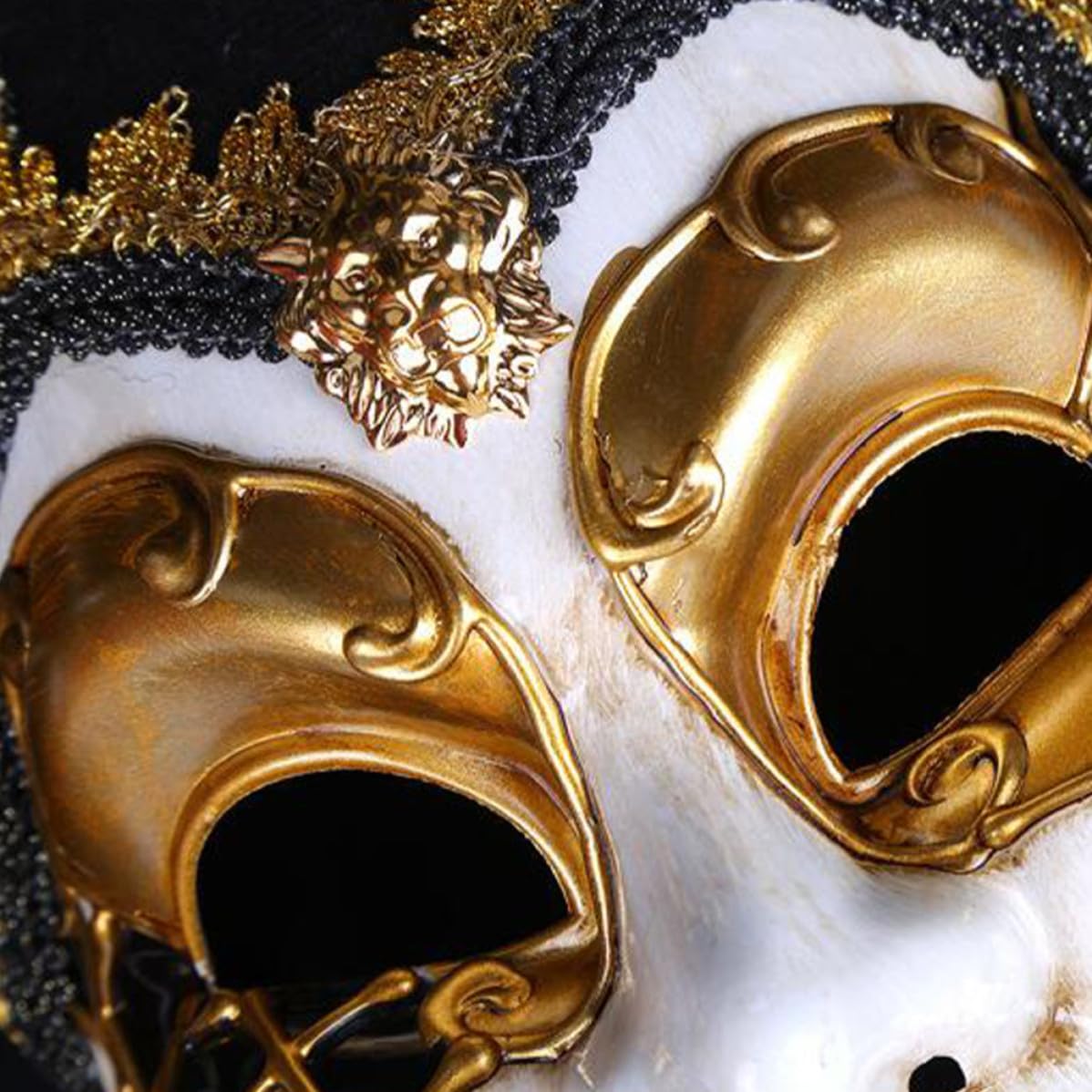 Máscara de Fiesta Veneciana Vintage para Carnaval y Mascarada, Material Plástico y Tela, Diseño de Rostro Completo, sin Olor Deformación para Actuaciones