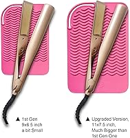 Vista 3 de Alfombrilla de viaje de silicona resistente al calor de 11 x 7.5 pulgadas, almohadilla anticalor para alisadores de cabello, rizadores, planchas