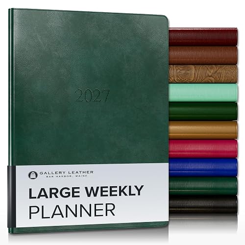 Gallery Leather Large Weekly Monthly Planner 2027 Acadia Green |