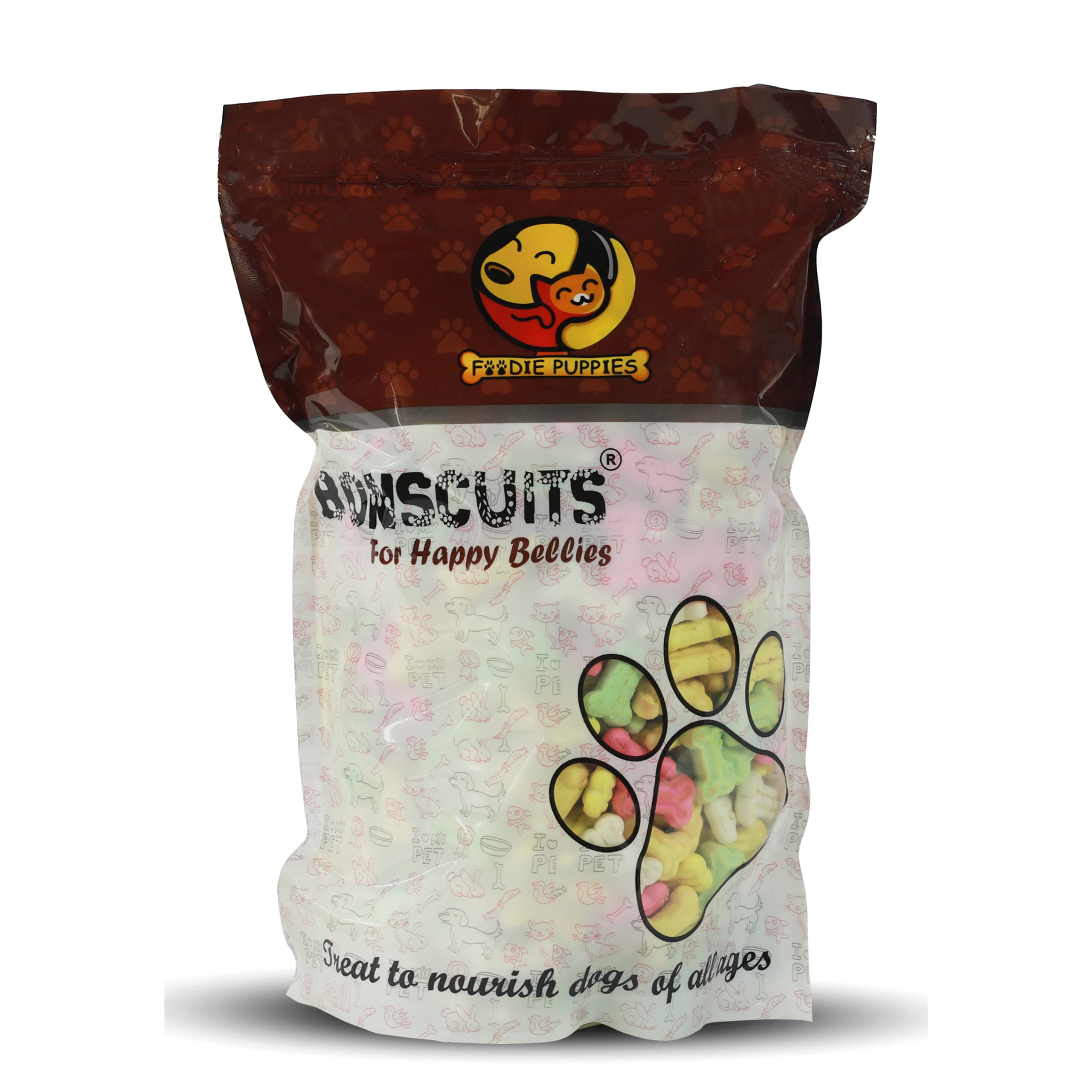 Foodie PuppiesFreshly Baked Assorted Flavor Puppy Bone Treat Biscuits for Puppies & Dogs with Free Key Ring (Assorted Mix, 900g)