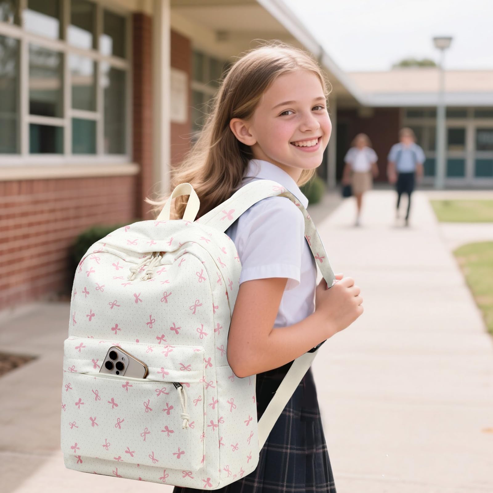 LEDAOU plecak dla nastolatek i dziewcząt, plecak szkolny, duże torby na książki, szkoła podstawowa, szkoła średnia, plecak z sznurkiem, lekkie torby na laptopa dla dziewcząt i kobiet, plecak na co