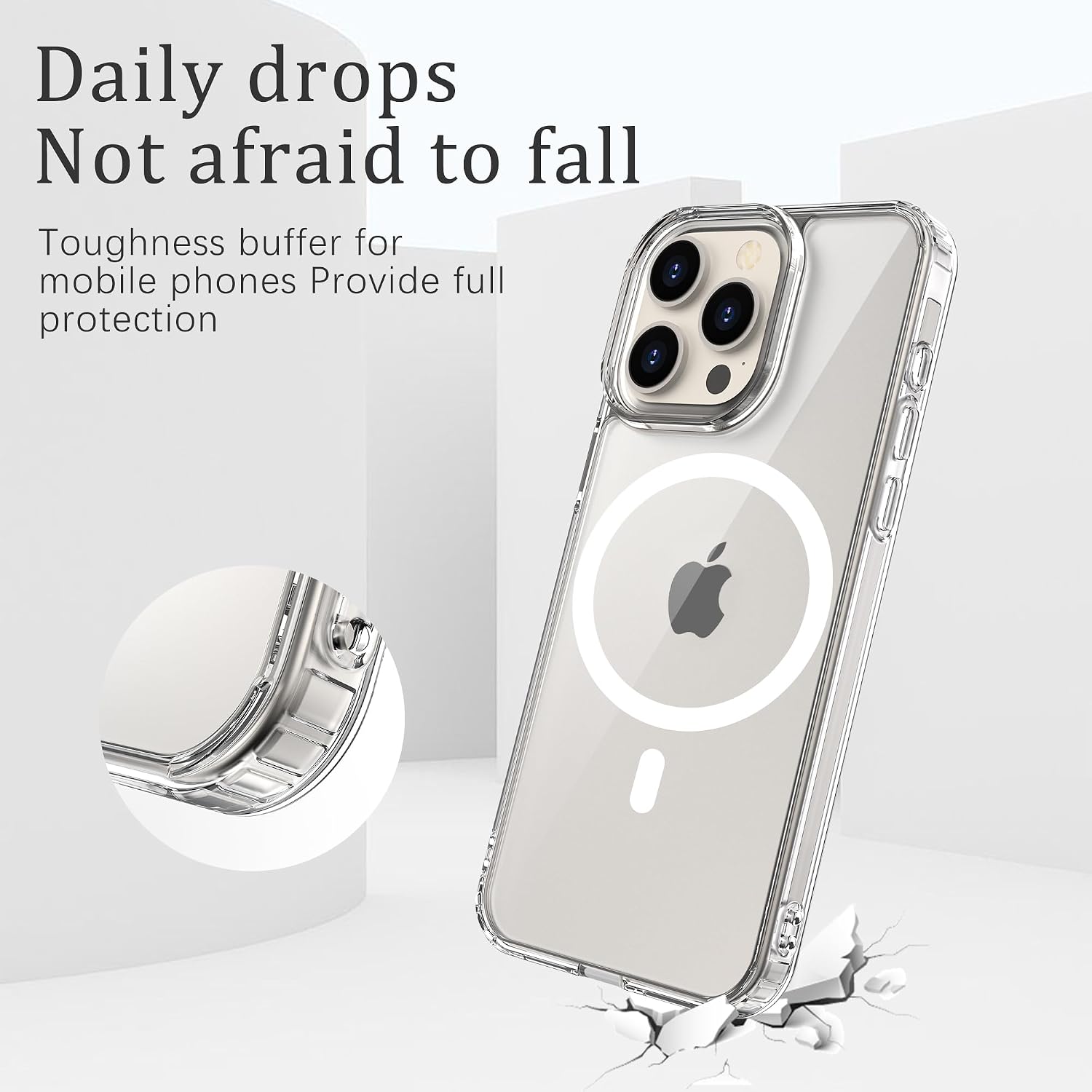 Magnetic Designed for iPhone 15 Pro Max Case Clear, 6.7 Inch image 2