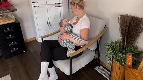 Miniatura 3 de Silla decorativa moderna para sala de estar, dormitorio, sillón de mediados de siglo, silla tapizada para oficina, cómoda silla de espera con marco