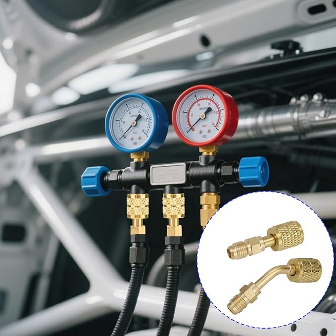 Adaptador de Latón para Refrigerante R32 R454B, 1/4" Hembra a 1/4" Macho miniatura 6