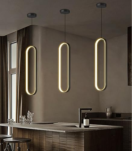 Miniatura 27 de Candelabros LED modernos para entrada de vestíbulo, techo alto, lámparas de escalera largas, regulables, montaje empotrado, alto recibidor,