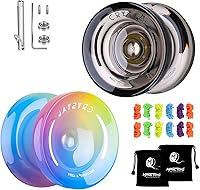 Vista 12 de MAGICYOYO K2 - Yoyo de plástico profesional sensible para niños principiantes, extra no sensible, rodamiento yoyo, yoyo de trucos para adultos + 12