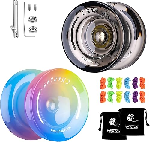 Miniatura 12 de MAGICYOYO K2 Cristal Yoyo Sensible para Niños Principiantes con Extra Rodamiento Yo Yo No Sensible, Yoyo Profesional de Plástico para Adultos+12