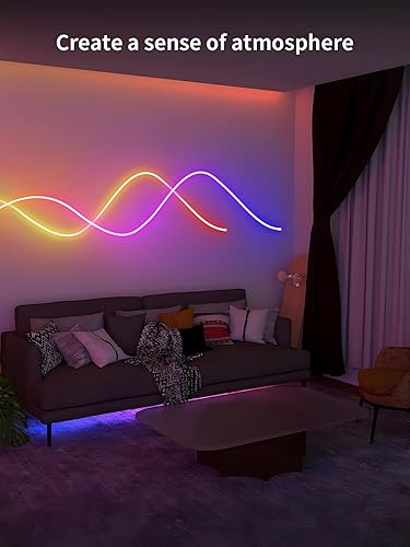 Miniatura 7 de MMEEVT Luz de neón Srtip, 10 pies3M RGB+IC Dream Color Dynamic LED Rope Lights, control de aplicación Bluetooth, sincronización de música, diseño