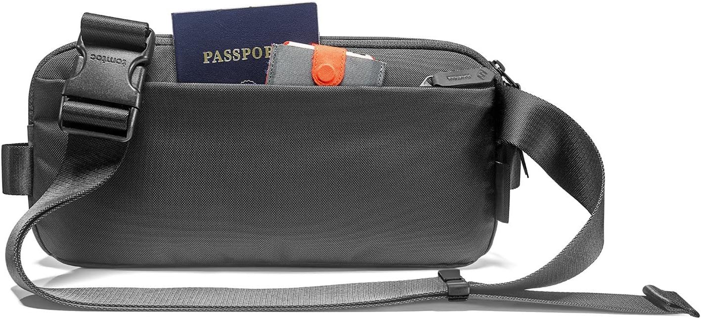tomtoc Compact EDC Sling Bag, 4L Minimalist Chest Shoulder Backpack Crossbody Bag for Men and Women, Water-resistant Lightweight Everyday Carry Casual Bag for Tactical, Travel, Work, Gym, Sport